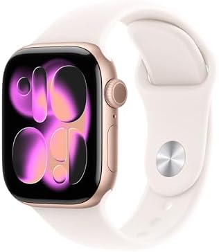 Apple Watch Series 11 [GPS 42mm] Smartwatch with Rose Gold Aluminum Case with Light Blush Sport Band – S/M. Sleep Score, Fitness Tracker, Health Monitoring, Always-On Display, Water Resistant